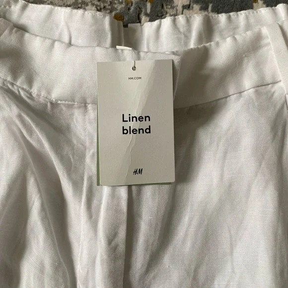 H&M White Linen Blend Pants - Picture 4 of 10